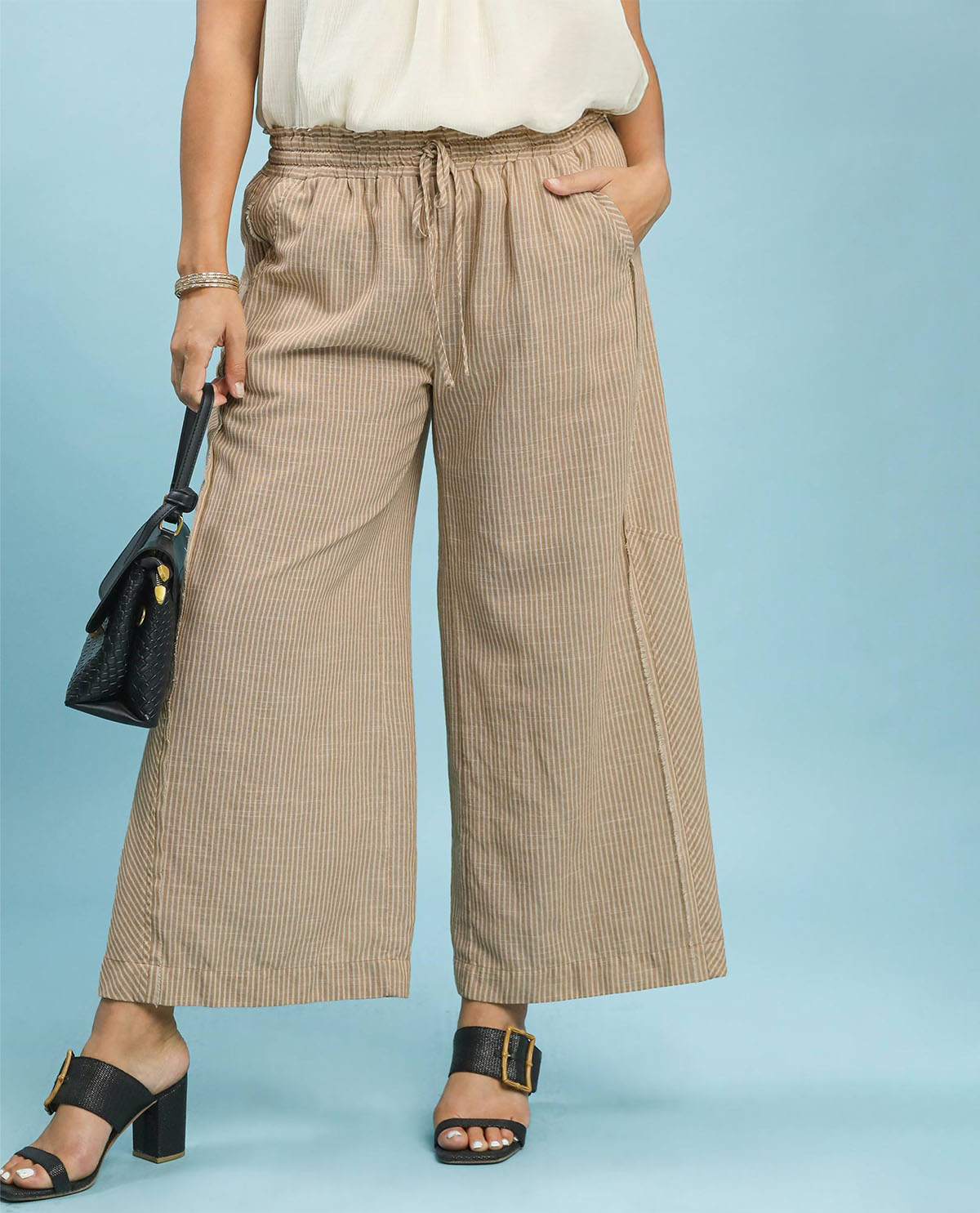 Umgee Striped Wide Leg Pant