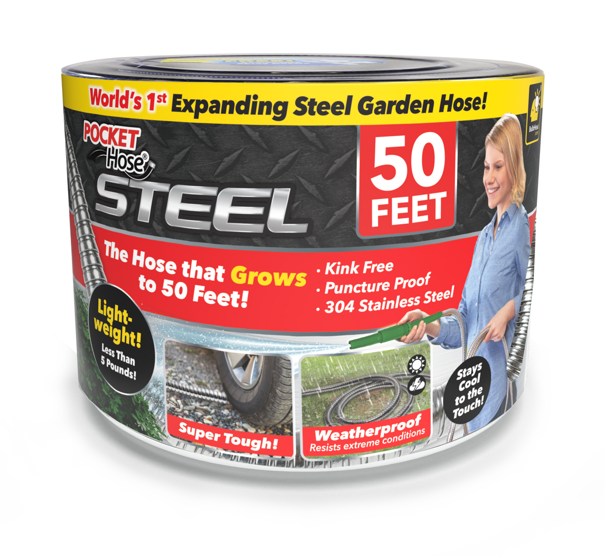 50Ft. Pocket Hose Steel