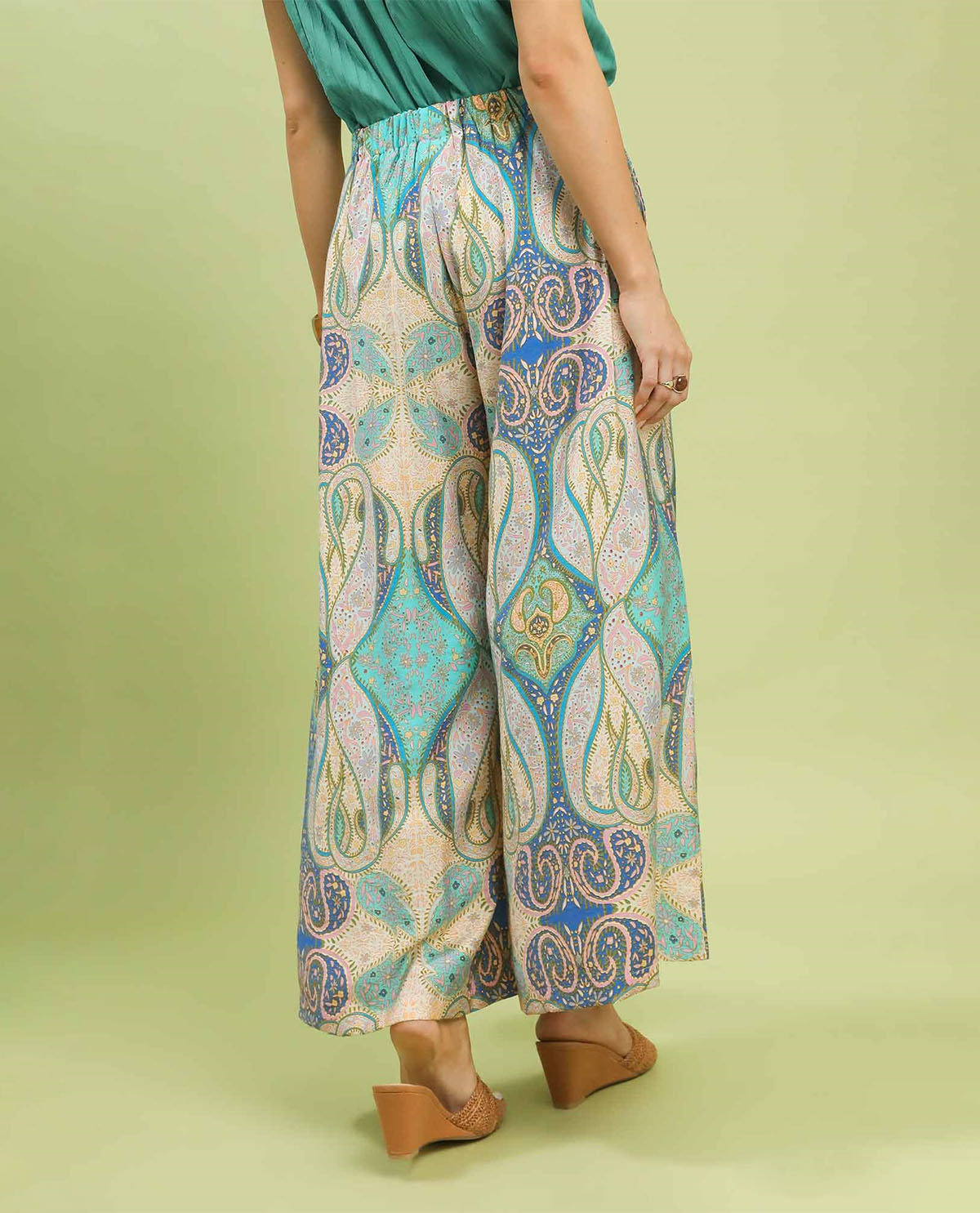 Umgee Abstract Print Pull On Pant