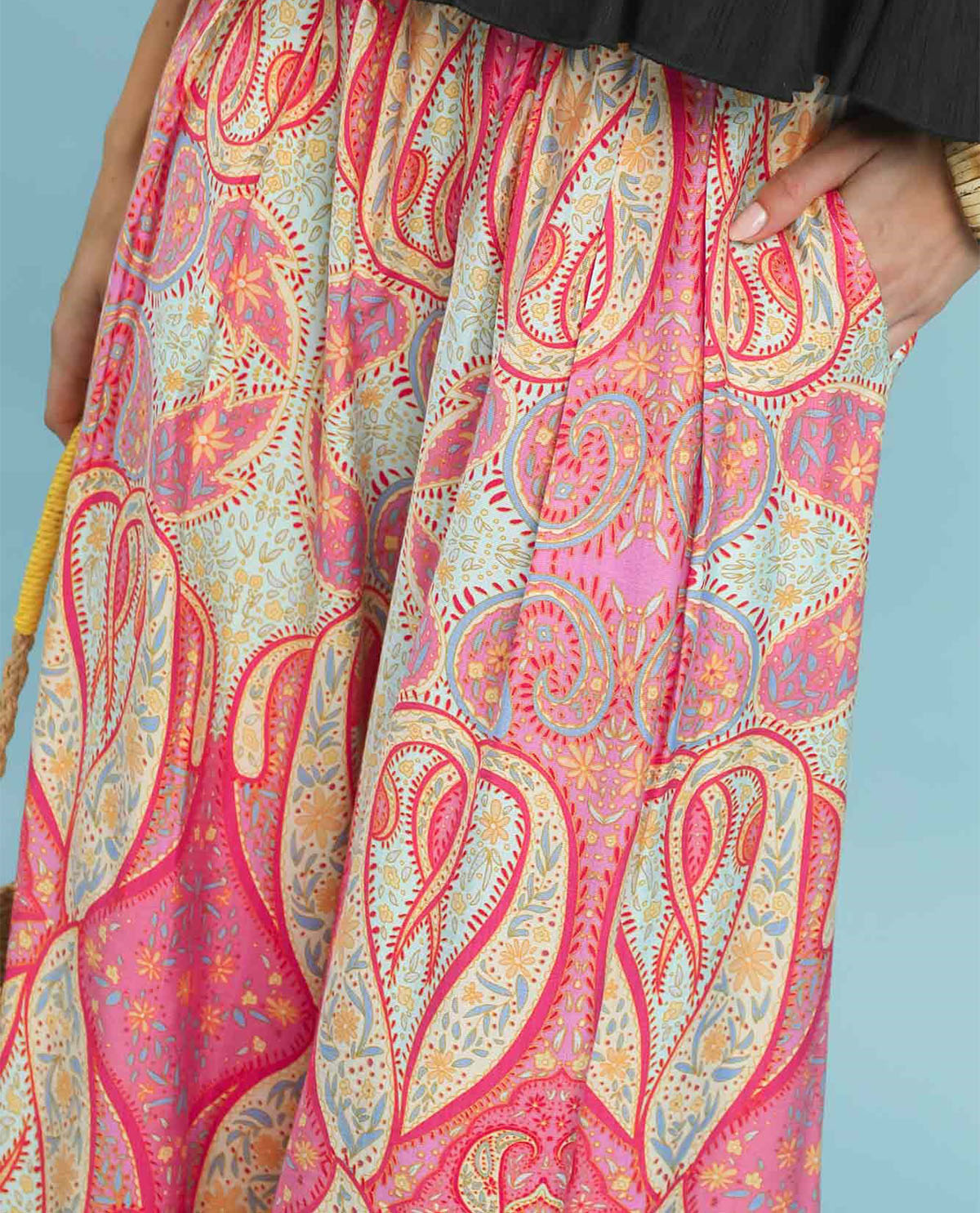 Umgee Abstract Print Pull On Pant