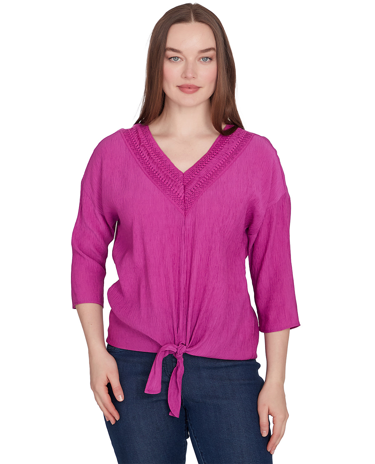 Ruby Road Global Luxe Gauze Tie Top