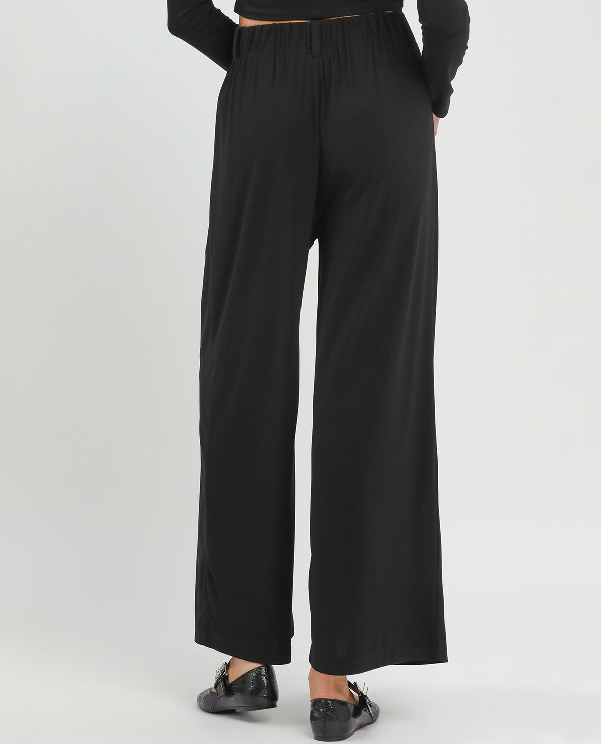 Umgee Solid Wide Leg Soft Pant Black