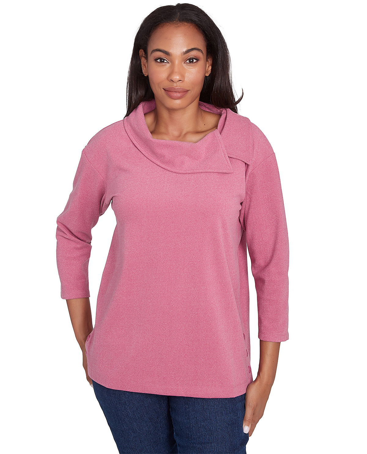 Ruby Road Missy Casual Luxe 3/4 Rib Pullover Knit Top