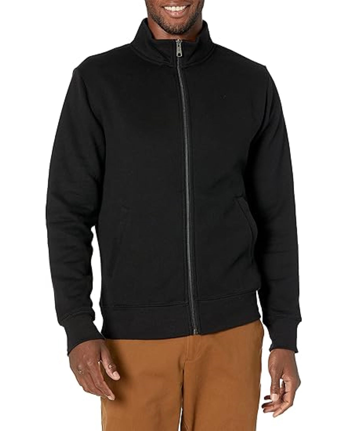 Real Essentials Men's Full Zip Mock Neck Jacket