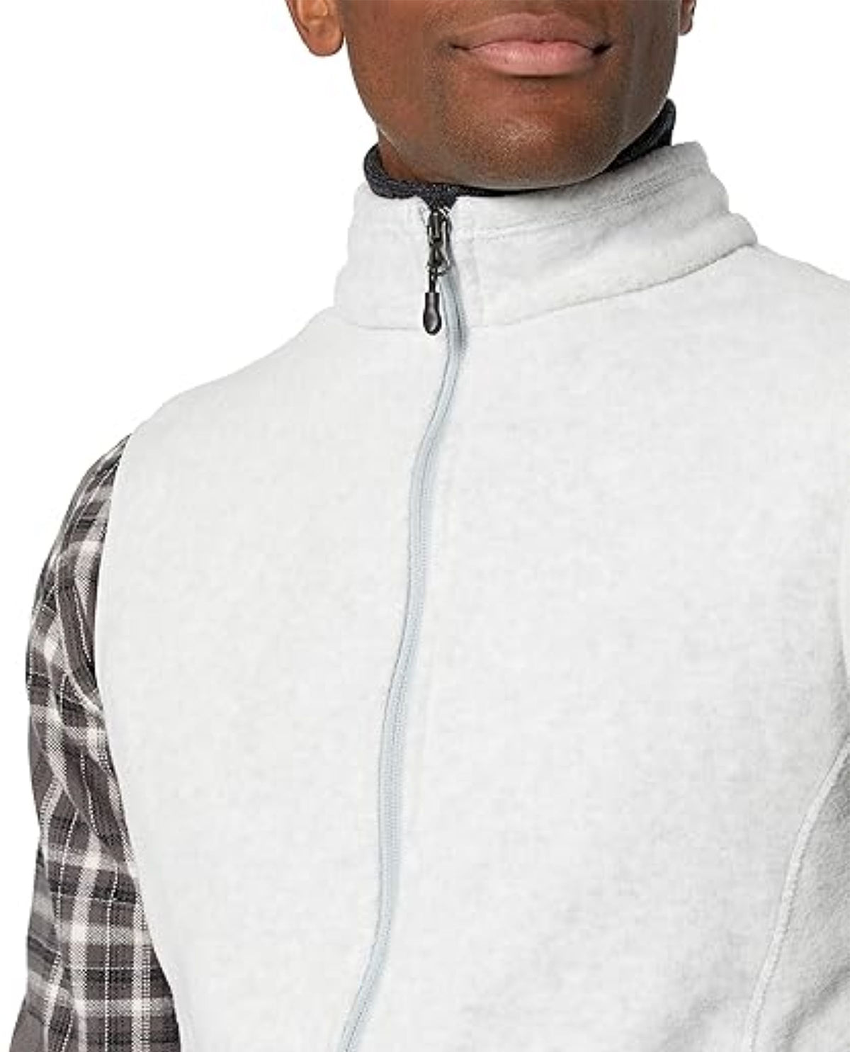 Real Essentials Men's Polar Fleece Mock Neck Vest