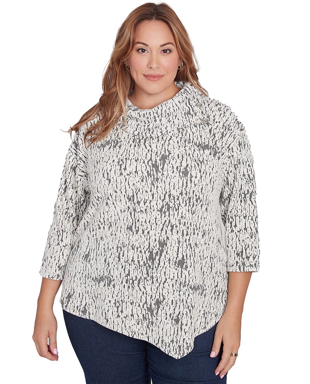 Ruby Road Women's Must Haves II Cowl Neck Jacquard Knit Top