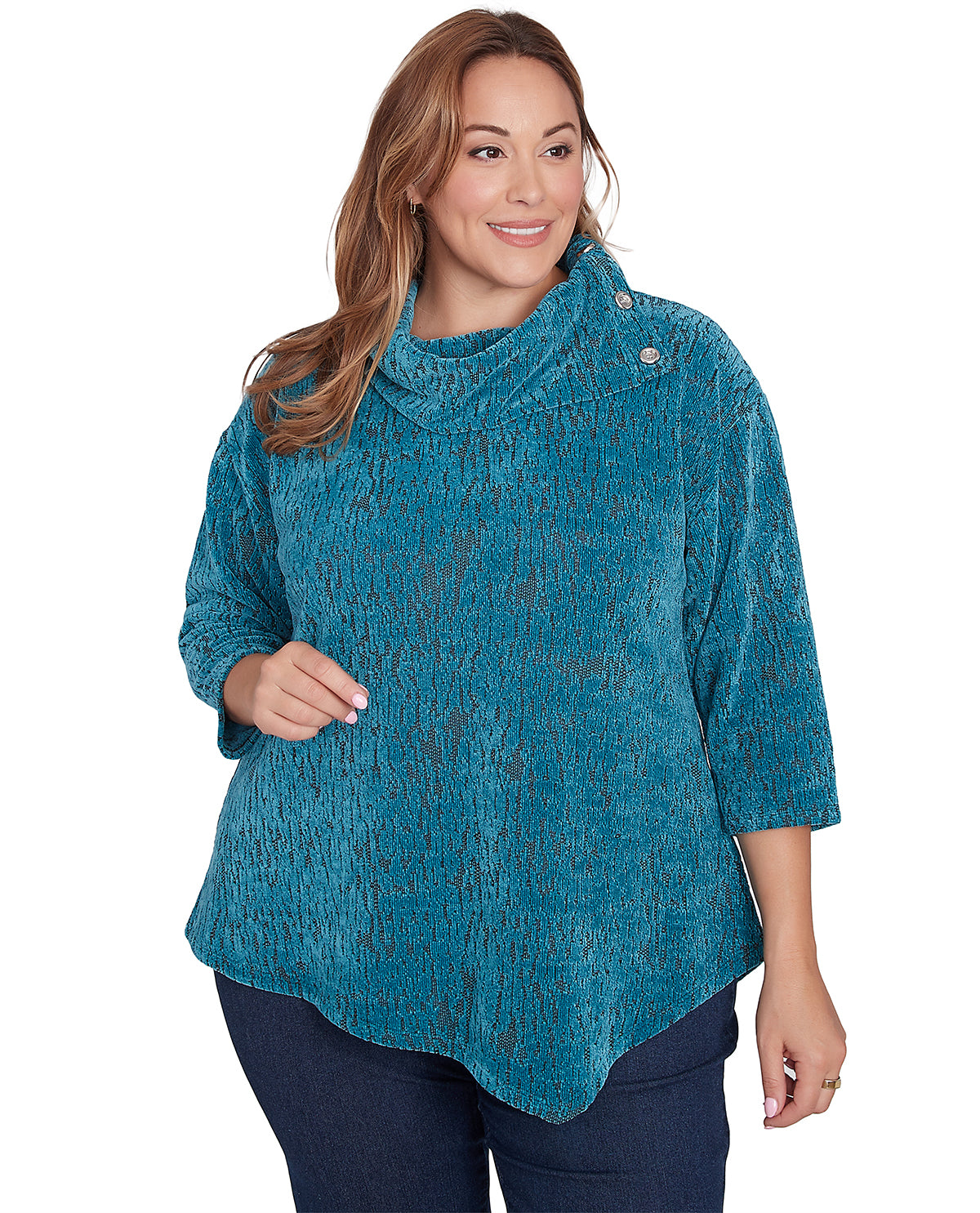 Ruby Road Women's Must Haves II Cowl Neck Jacquard Knit Top