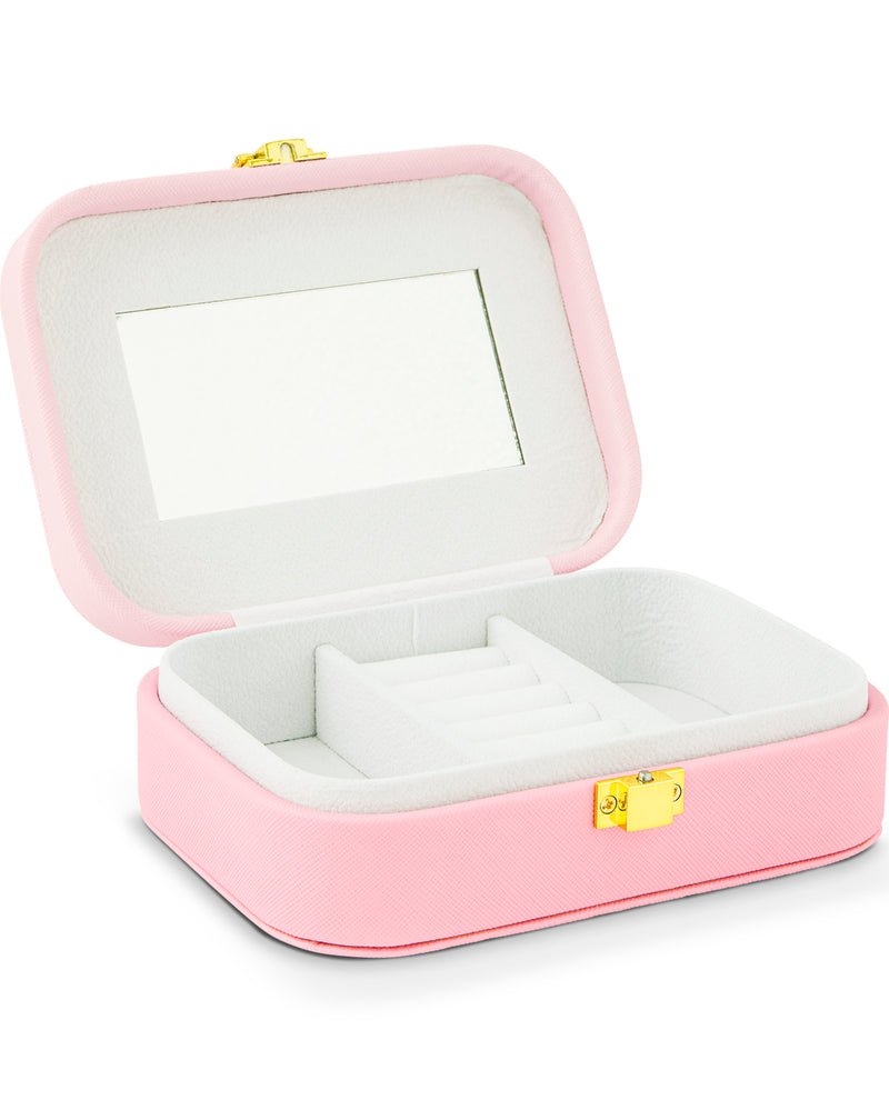 2-Tone Rectangle Jewelry Organizer With Clasp Pink