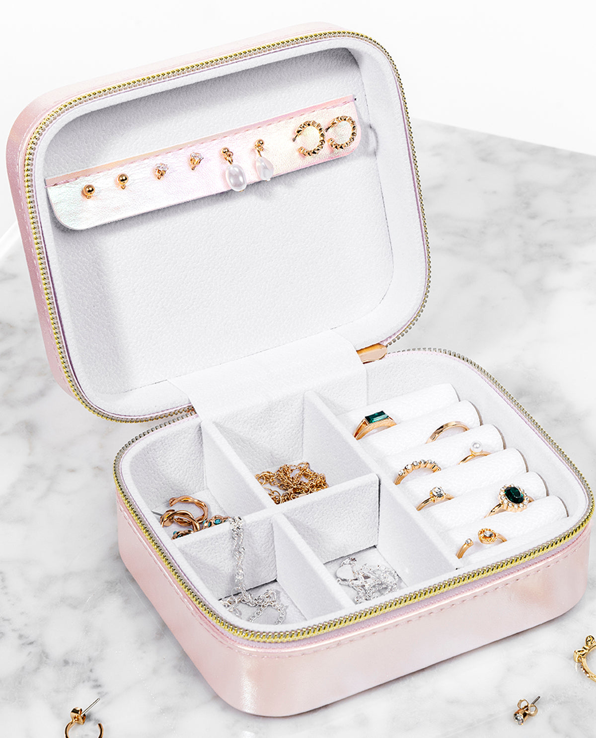 Mini Rectangle Travel Jewelry Organizer Iridescent
