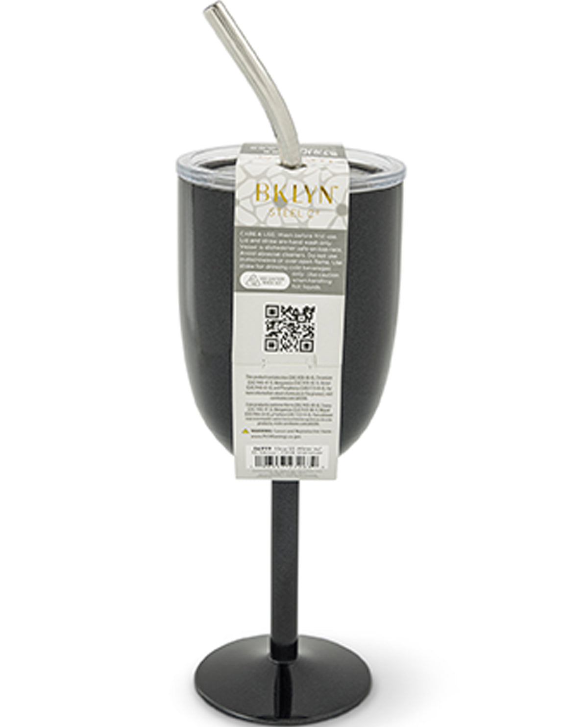 15oz Stainless Steel Wine Tumbler With Straw