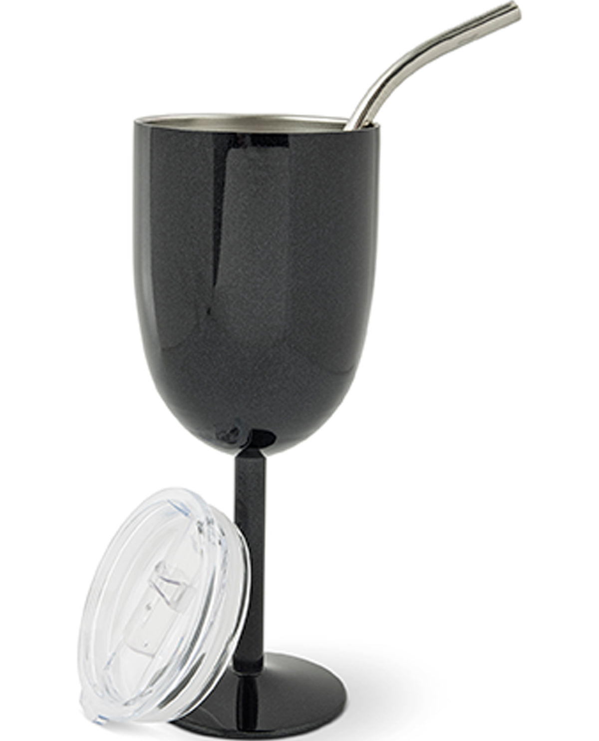 15oz Stainless Steel Wine Tumbler With Straw