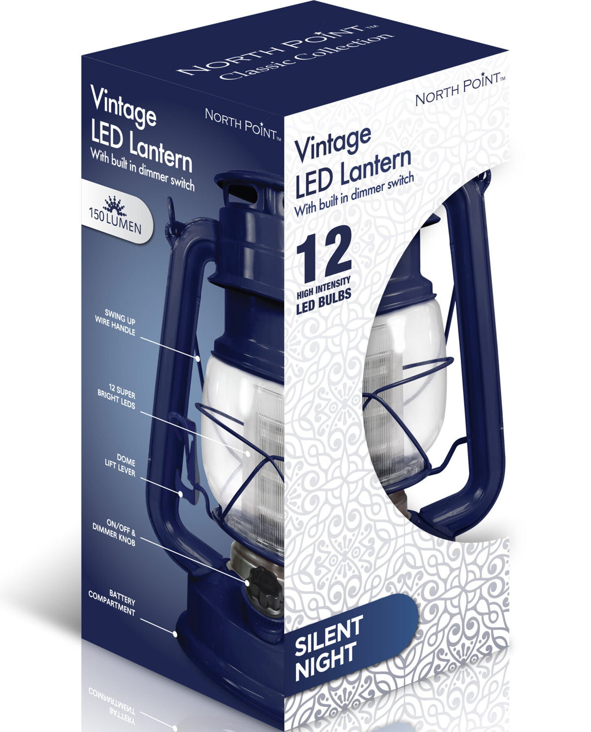 Vintage Navy Blue LED Dimmable Lantern
