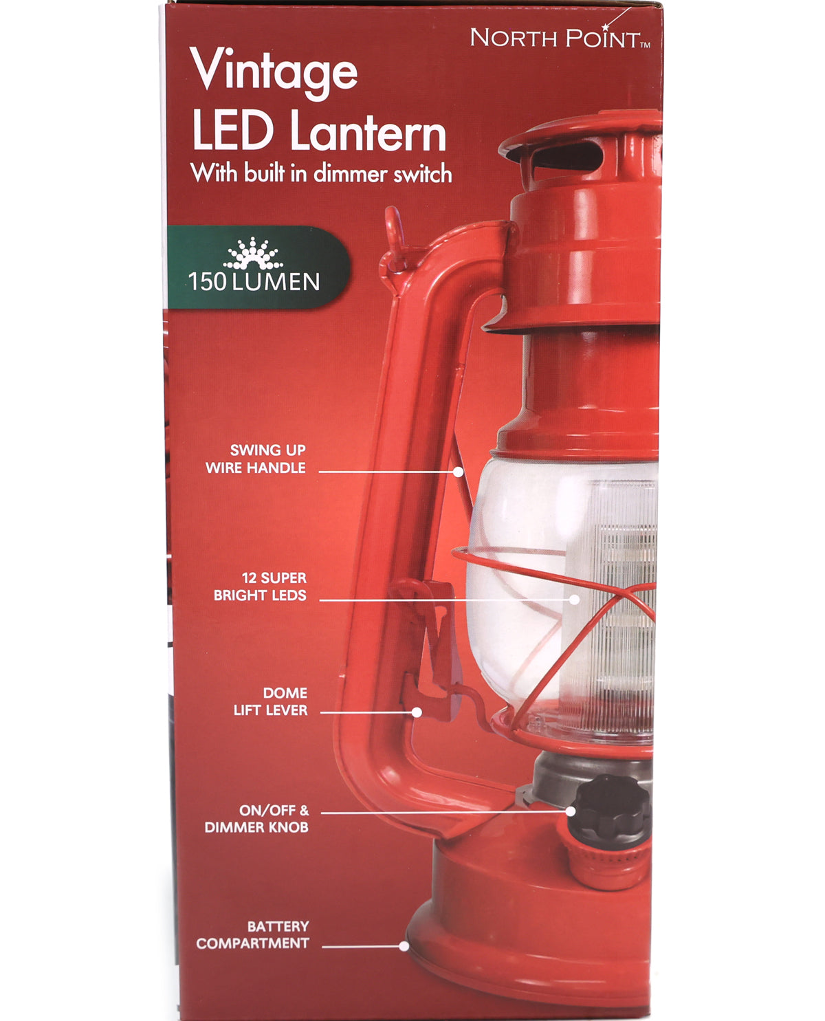 Vintage Red LED Dimmable Lantern