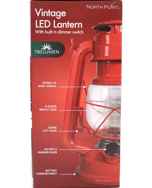 Vintage LED Dimmable Lantern Red