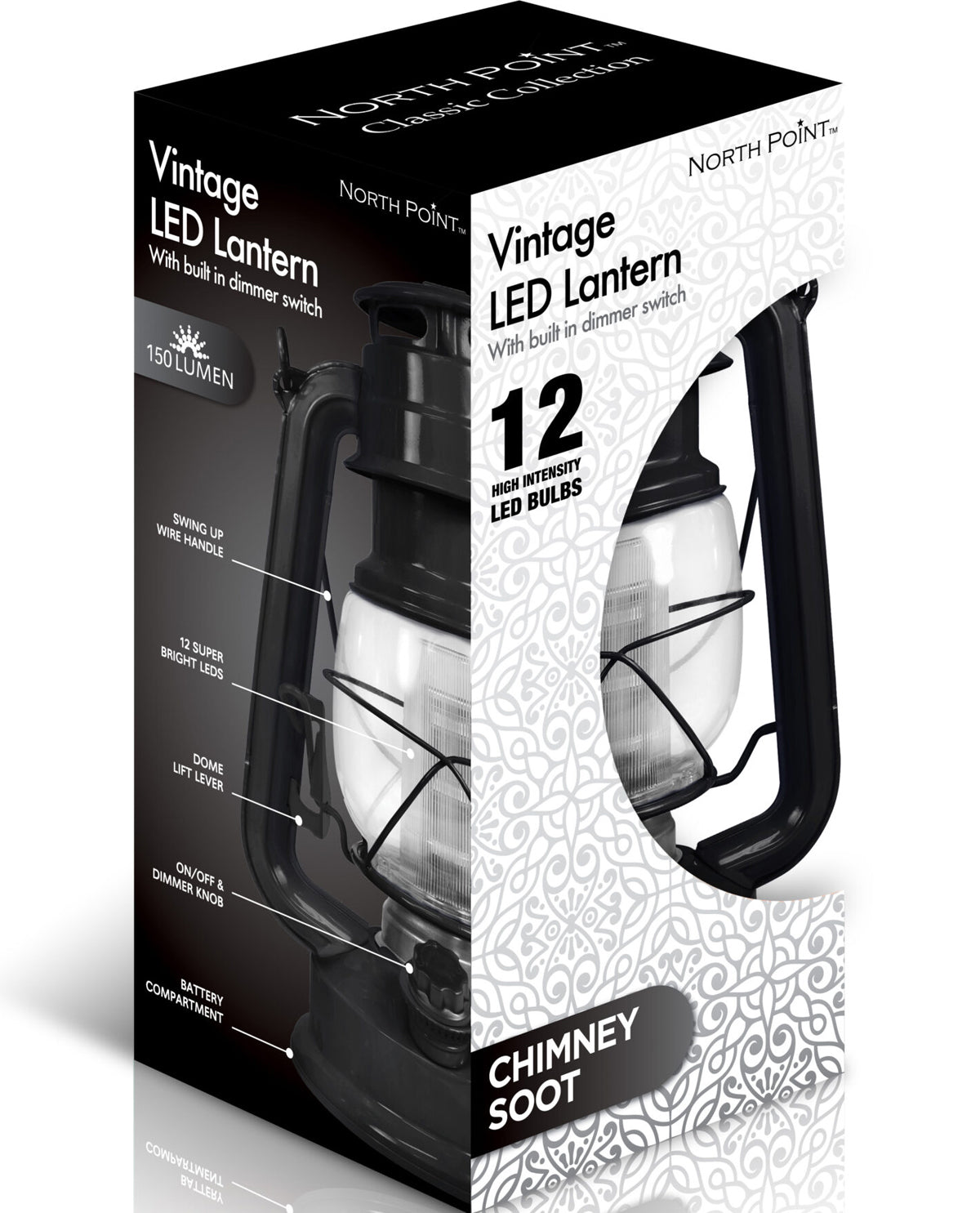 Vintage Black LED Dimmable Lantern