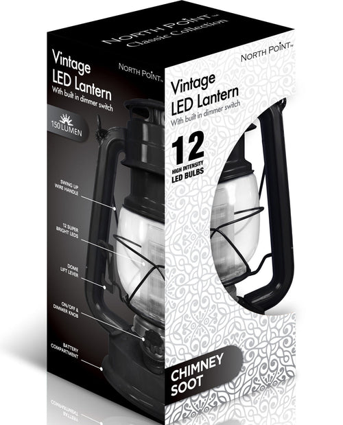 Vintage LED Dimmable Lantern Chimney Soot