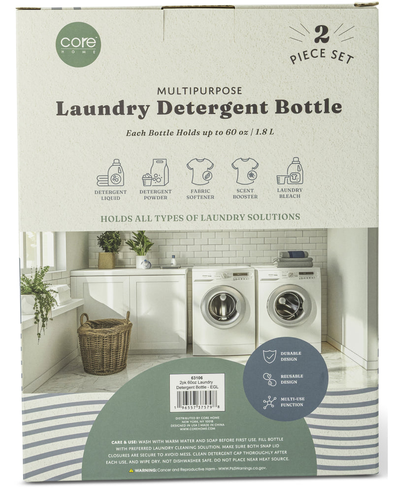 2pk 60-Ounce Laundry Detergent Bottle - Sage