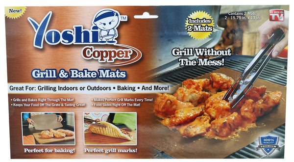 Yoshi Copper Grill & Bake Mat Set