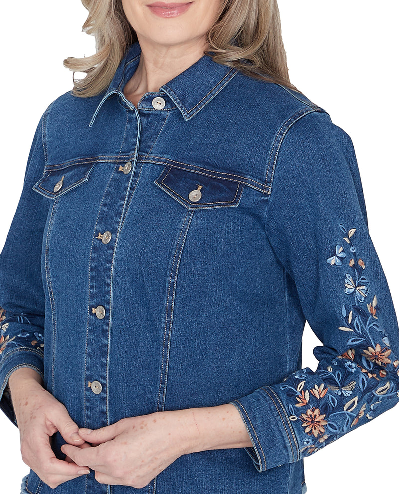 Alfred Dunner Scottsdale Embroidered Fringe Jacket