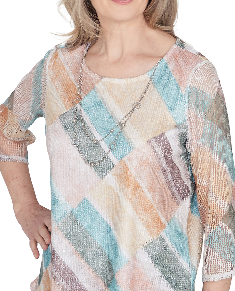 Alfred Dunner Missy Scottsdale Stained Glass Knit Top