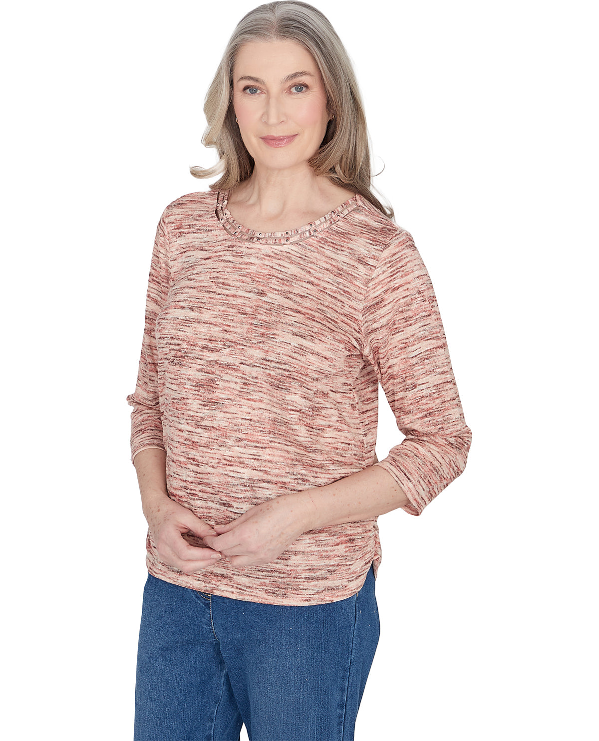 Alfred Dunner Missy Scottsdale Space Dye Knit Top