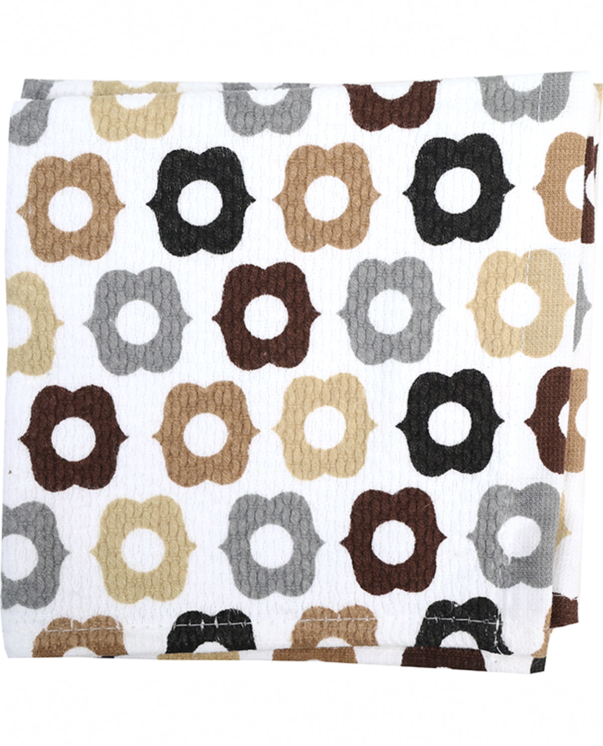 White & Brown Dish Cloth Set - Two Pack