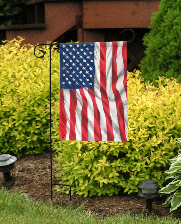 American Flag Waving Garden Flag