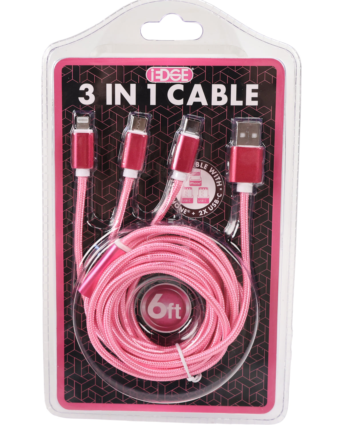 Edge 3 in 1 Micro Type C 6ft Cable