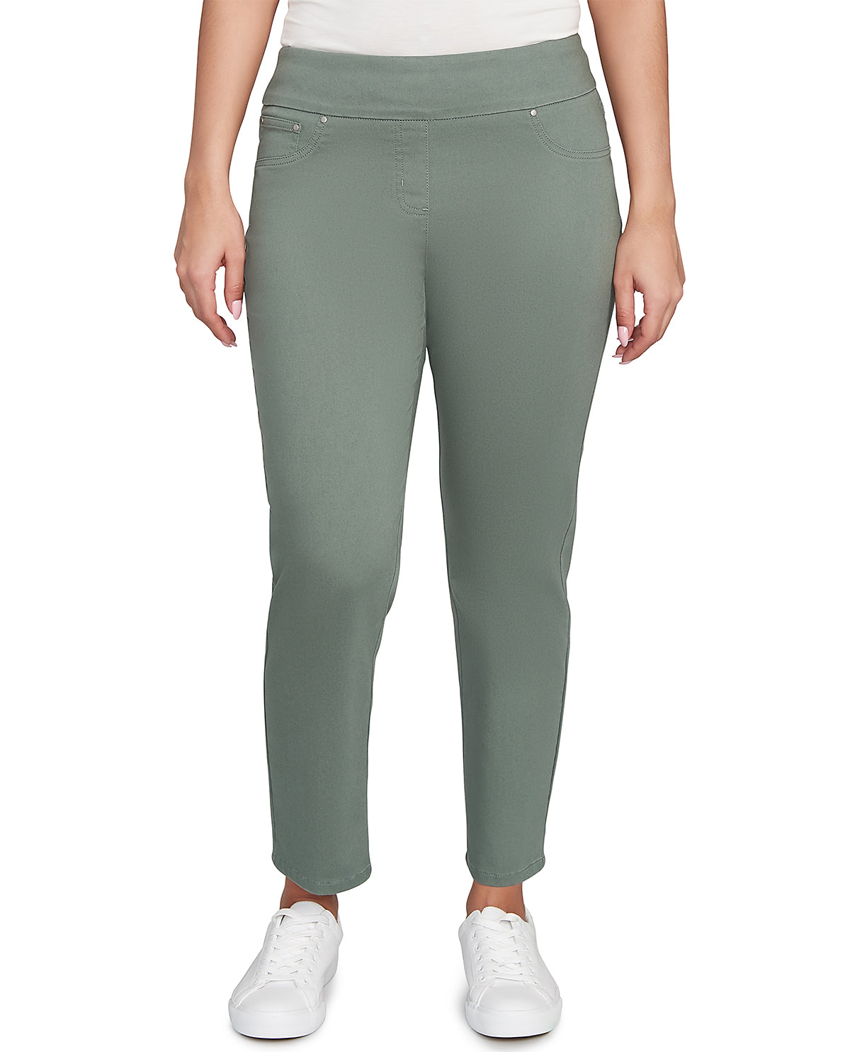 Ruby Road Stripe Right Twill Pull On Ankle Pant