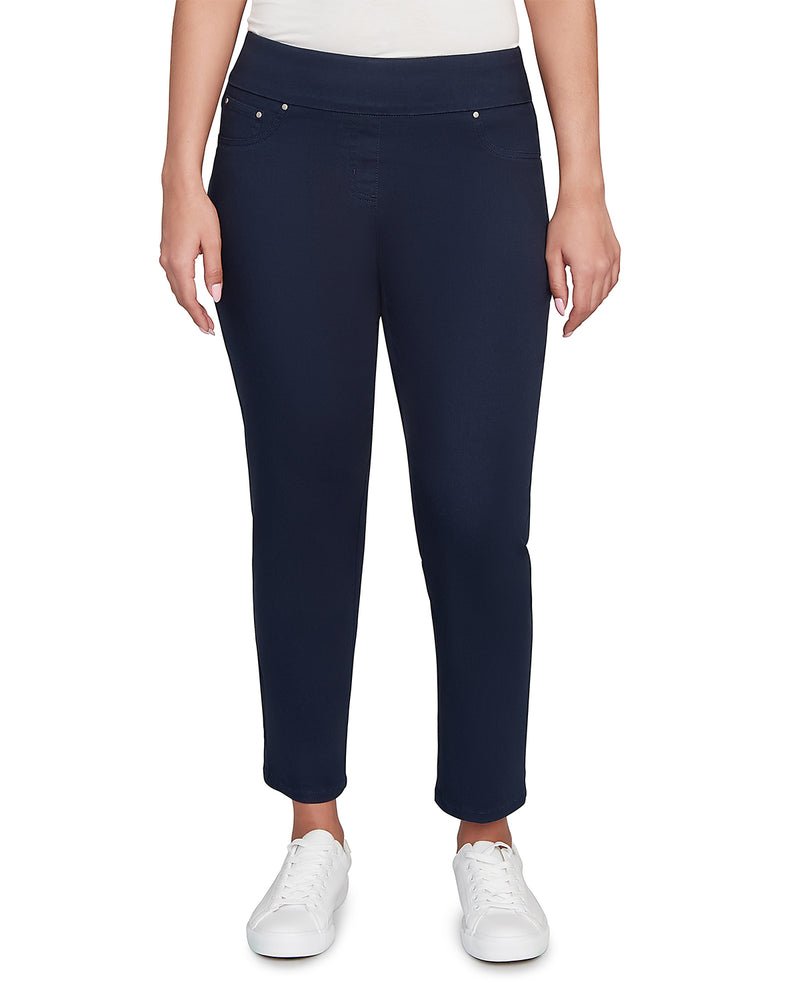 Ruby Road Stripe Right Twill Pull On Ankle Pant