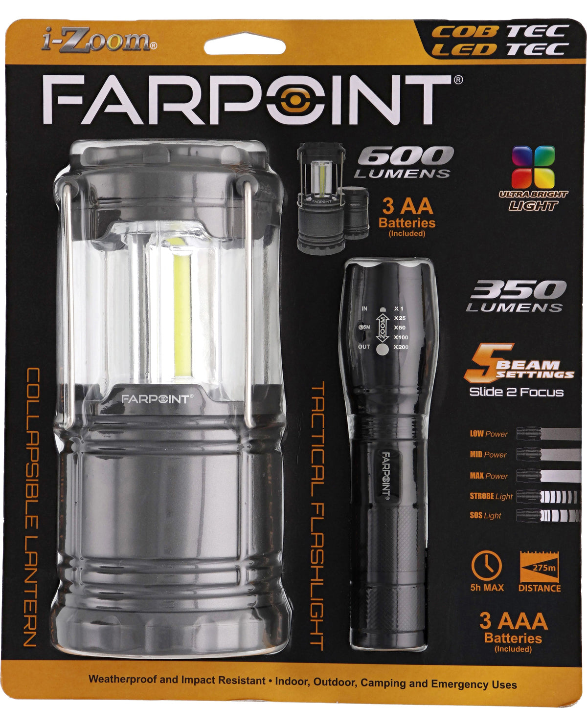 Farpoint Collapsible Lantern and Tactical Flashlight