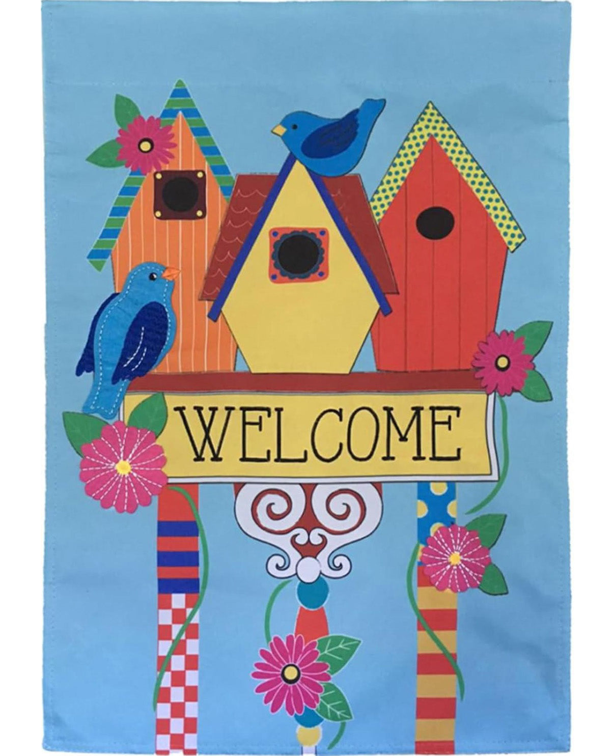 Birdhouse Welcome Garden Flag