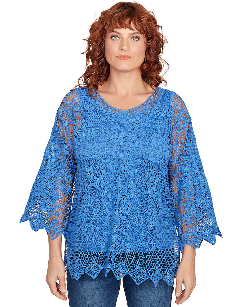 Ruby Road Ibiza Sunset Medallion Lace Sweater