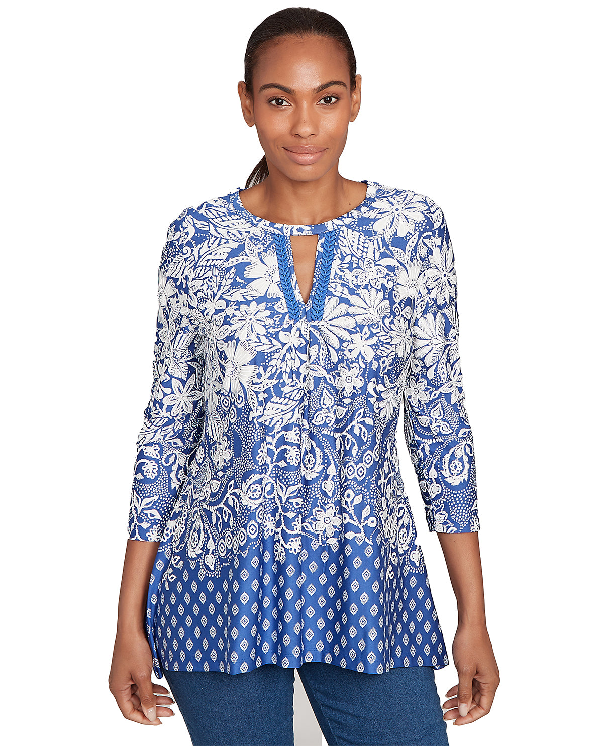Ruby Road Petite Ibiza Sunset Ibiza Puff Knit Top
