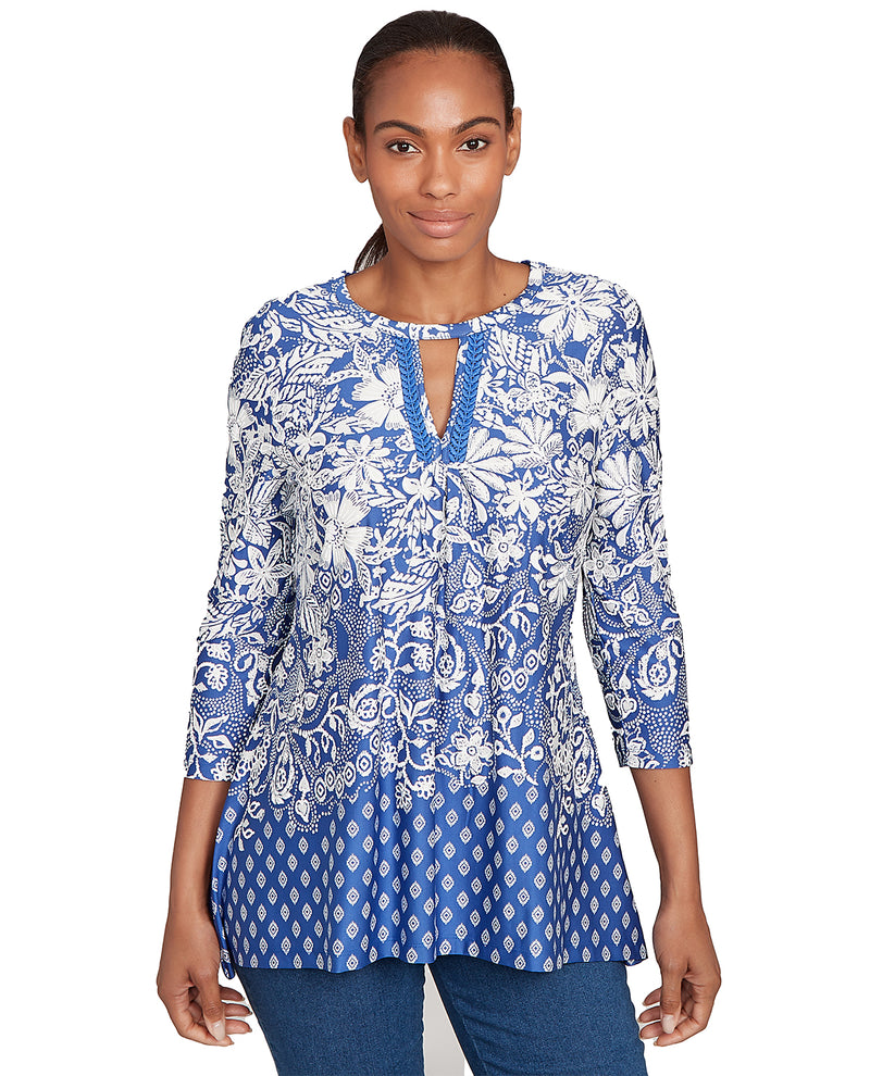Ruby Road Petite Ibiza Sunset Ibiza Puff Knit Top