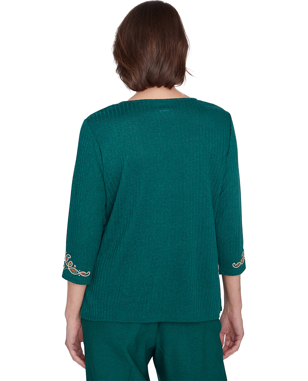 Alfred Dunner Missy Emerald Isle Center Medallion Knit Top