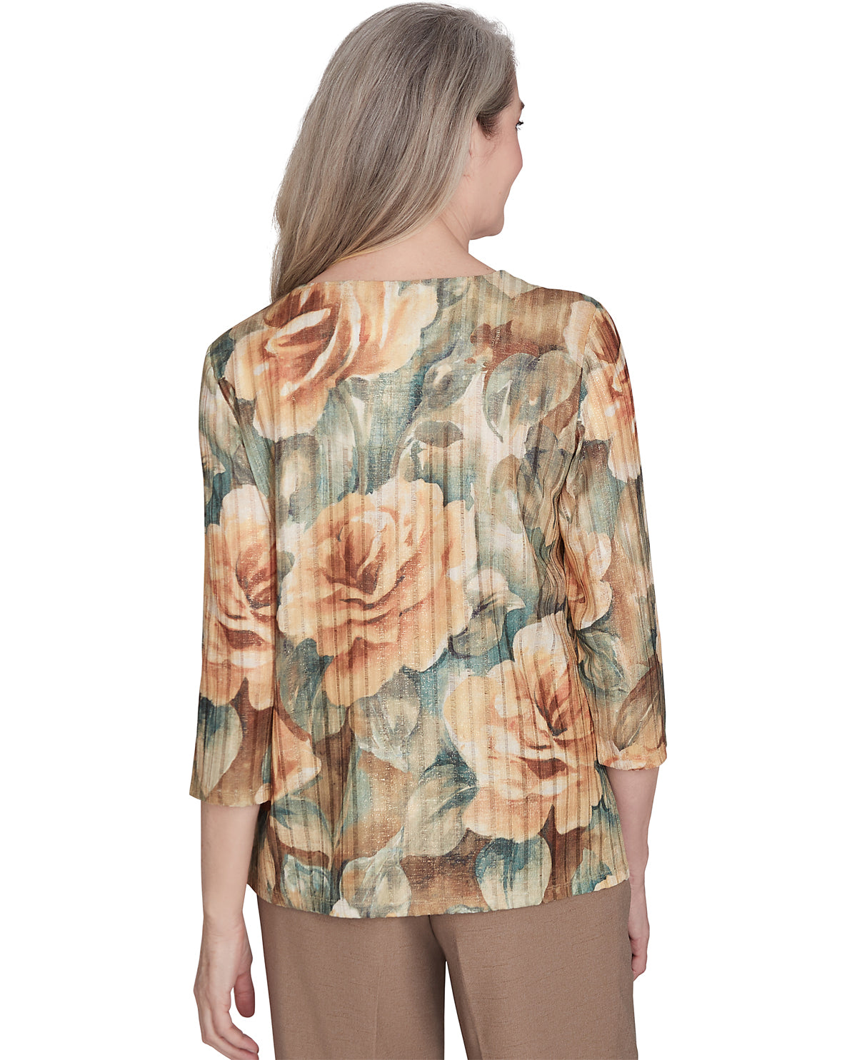 Alfred Dunner Emerald Isle Vintage Floral Knit Top