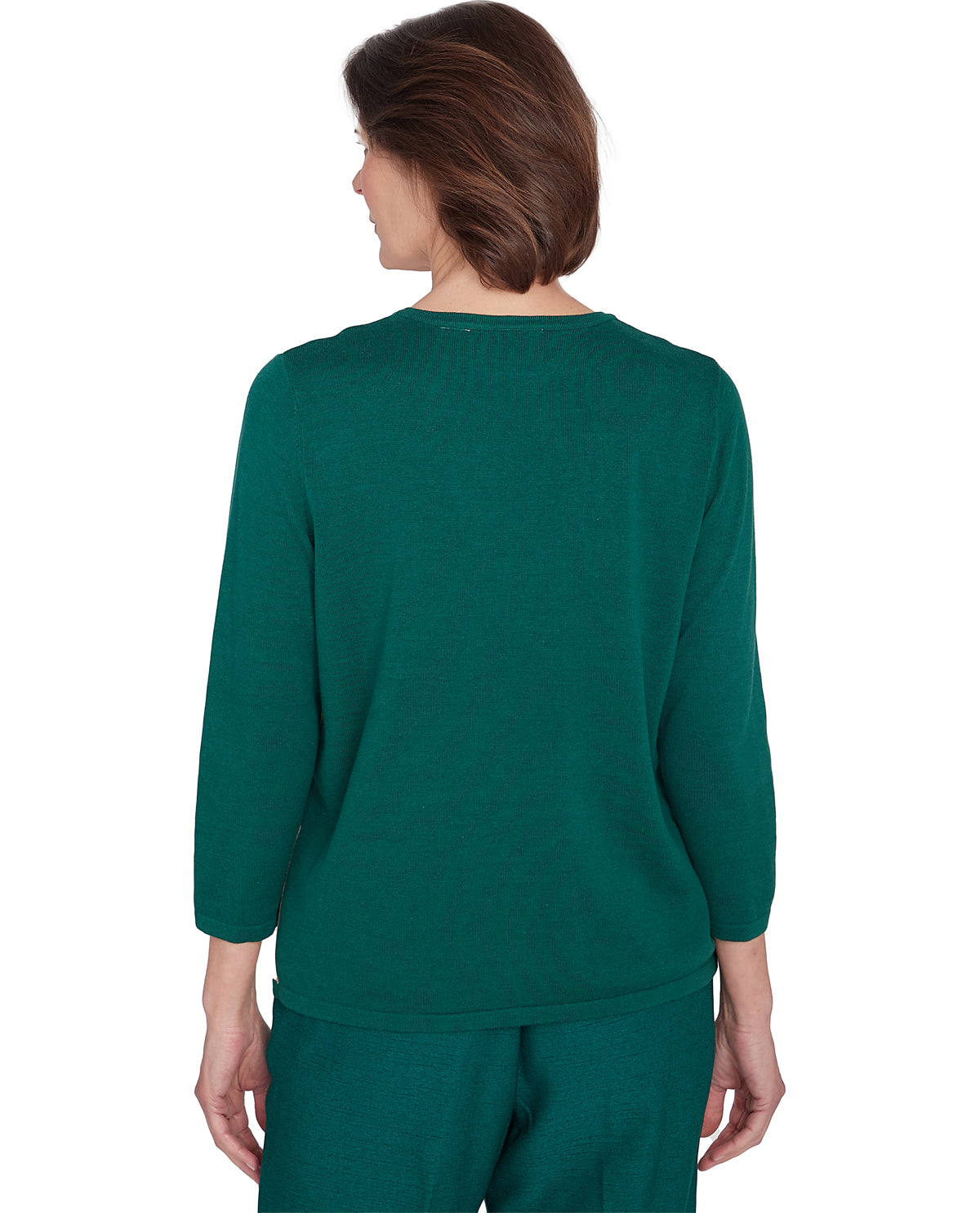 Alfred Dunner Missy Emerald Isle Colorblock Sweater