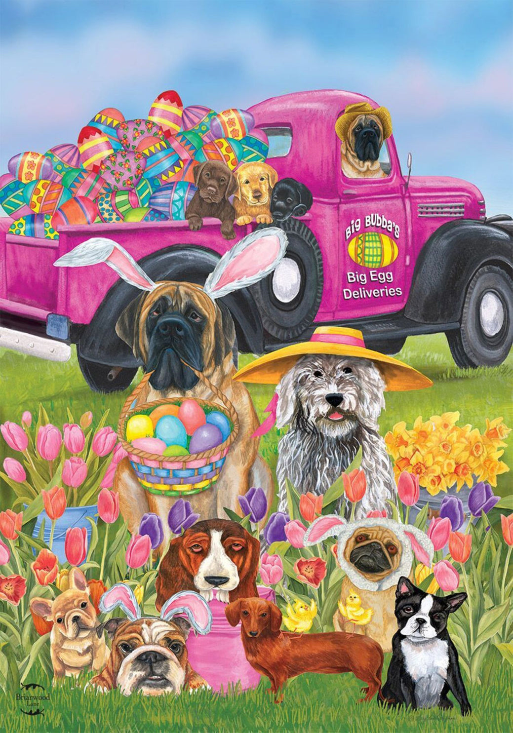 Easter Dogs Garden Flag