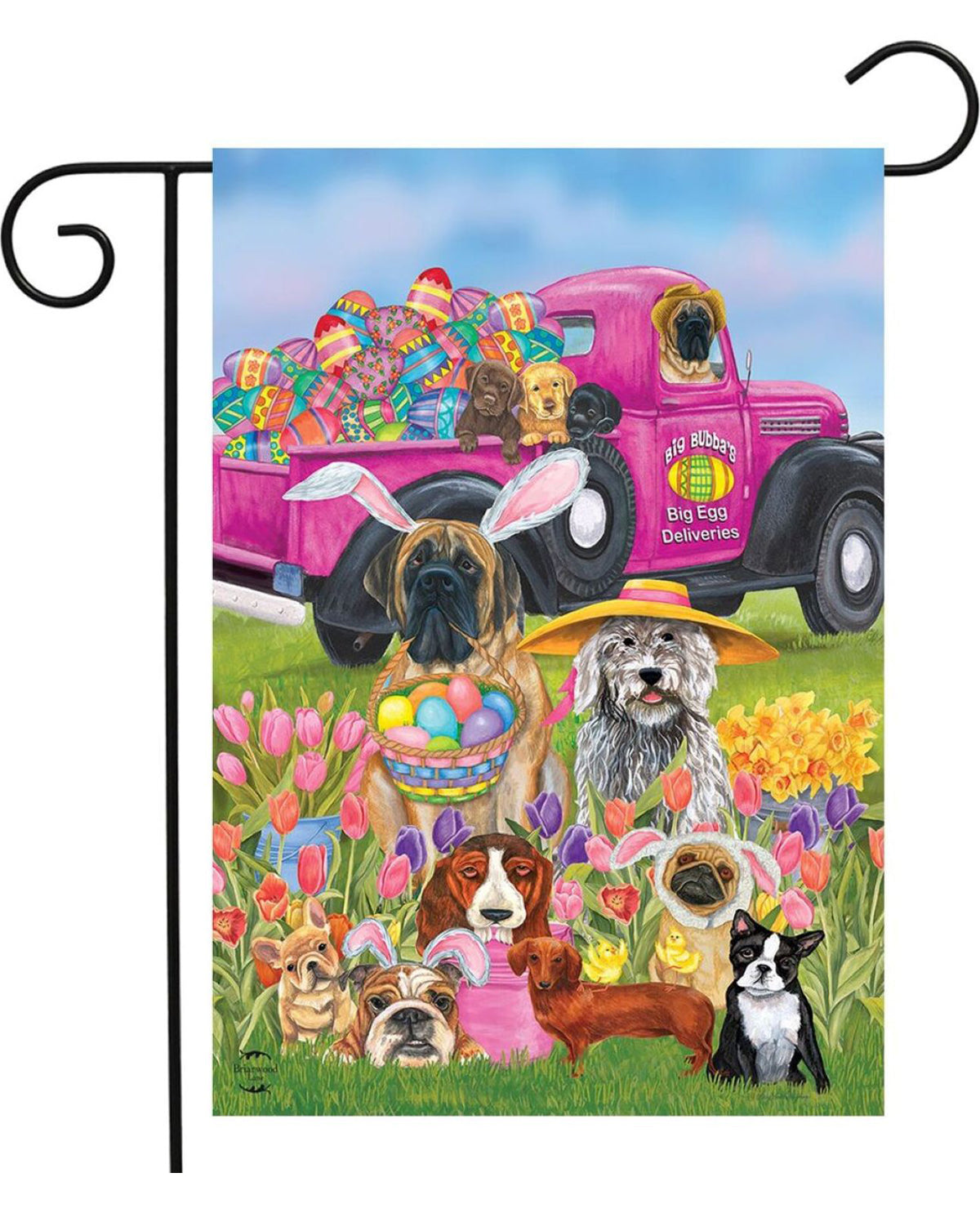 Easter Dogs Garden Flag