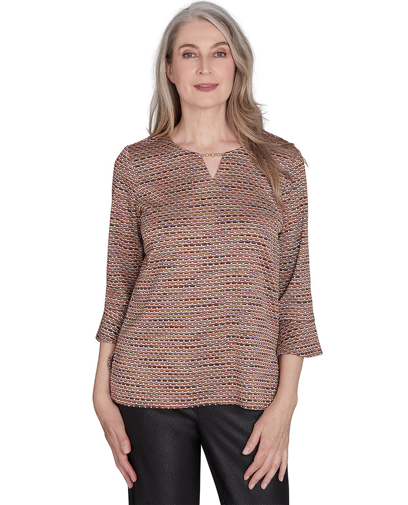 Alfred Dunner Missy Rue Rivoli Texture Space Dye Knit Top