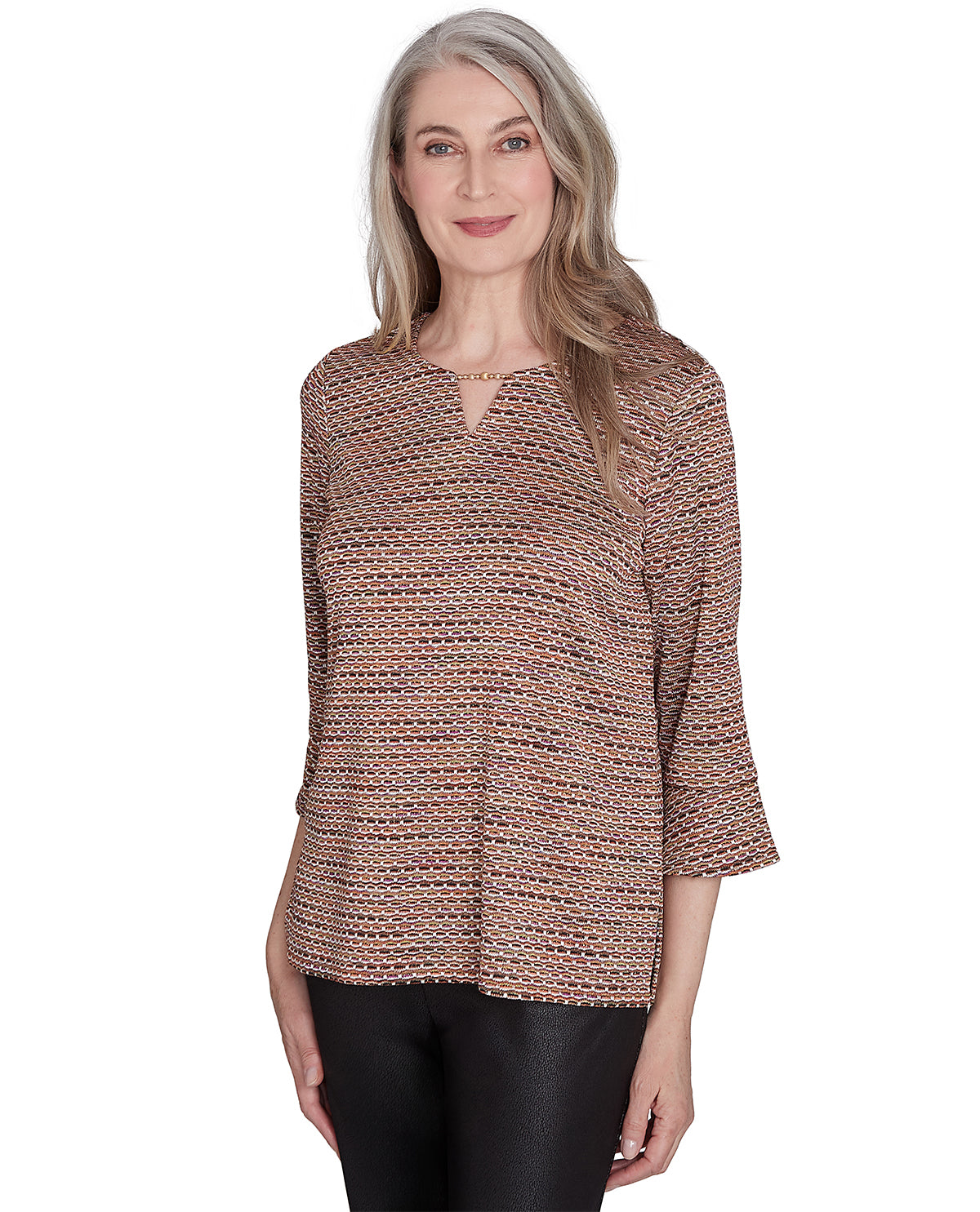 Alfred Dunner Missy Rue Rivoli Texture Space Dye Knit Top