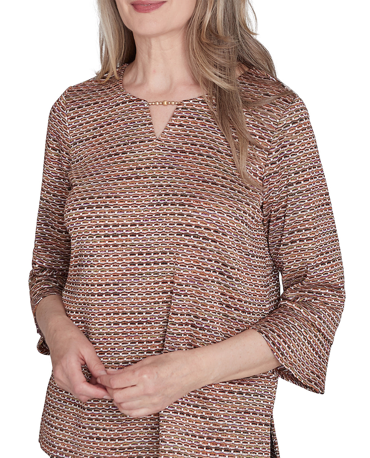 Alfred Dunner Missy Rue Rivoli Texture Space Dye Knit Top