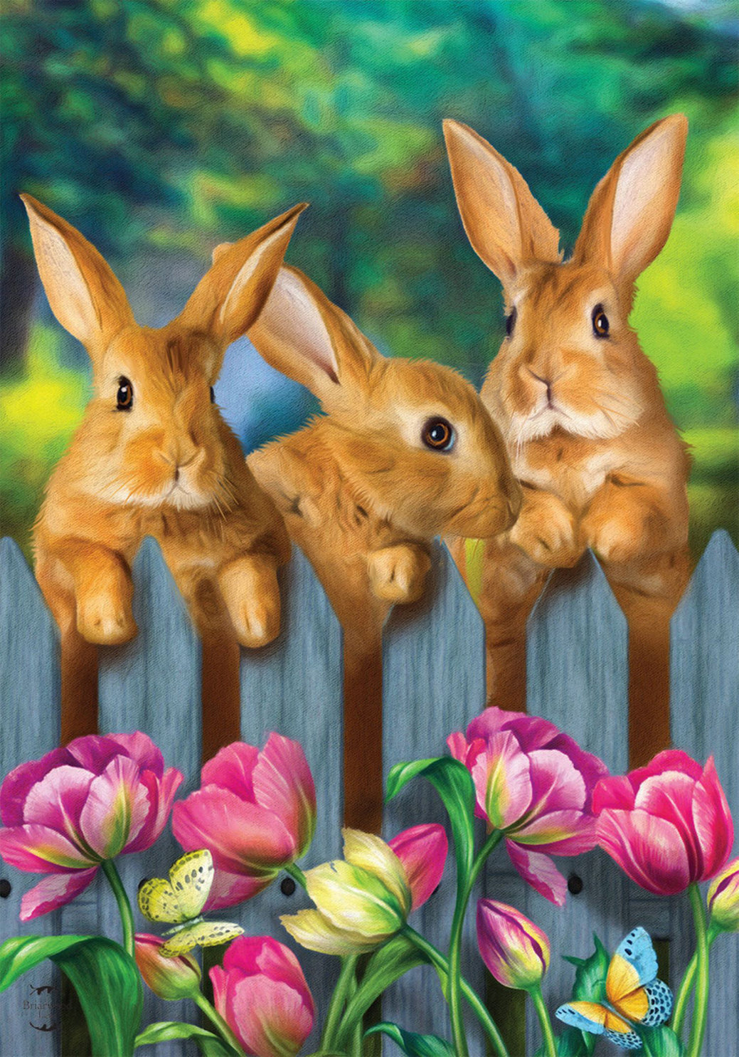 Garden Bunnies Spring Garden Flag