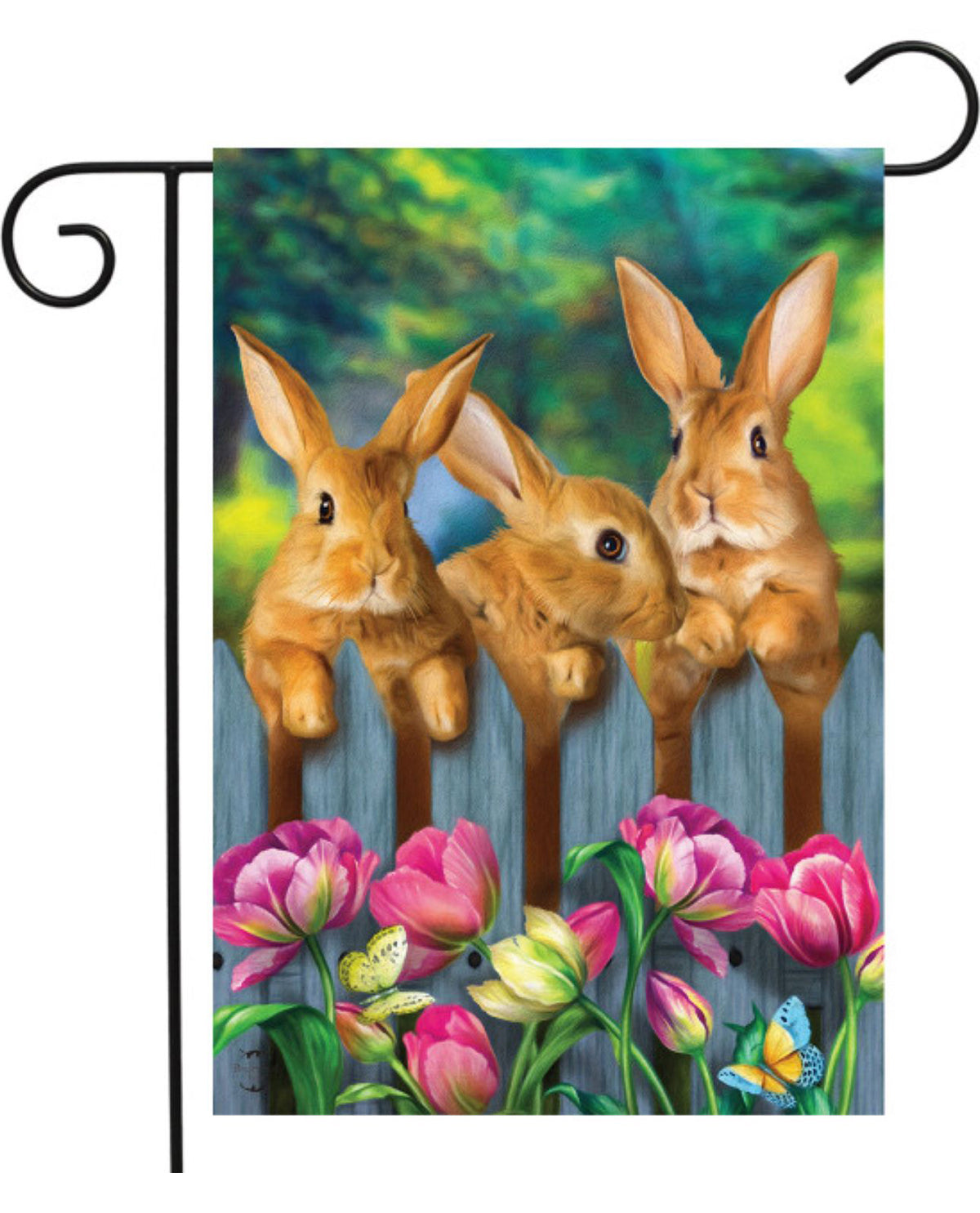 Garden Bunnies Spring Garden Flag