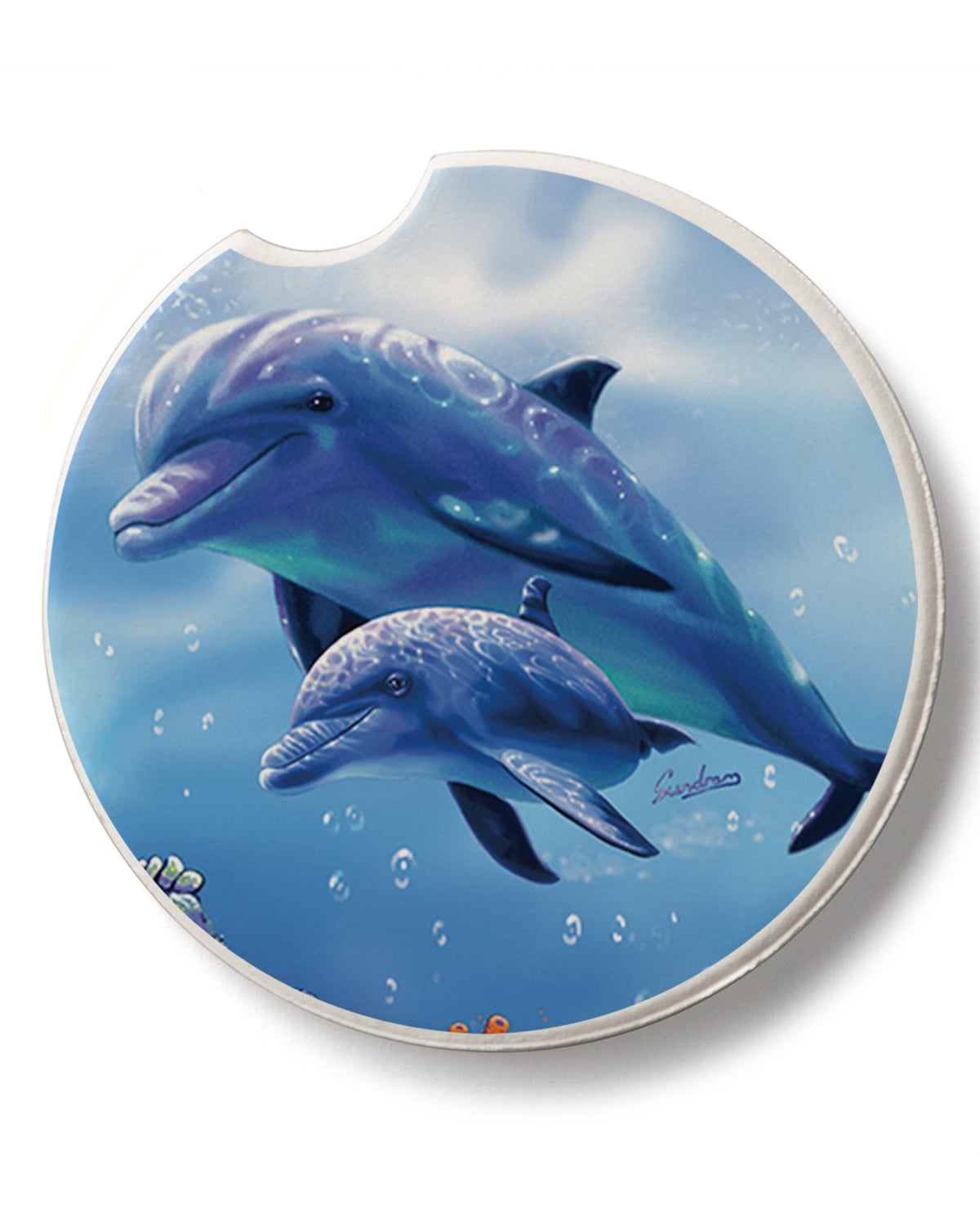 Dolphin With Baby Car Coaster