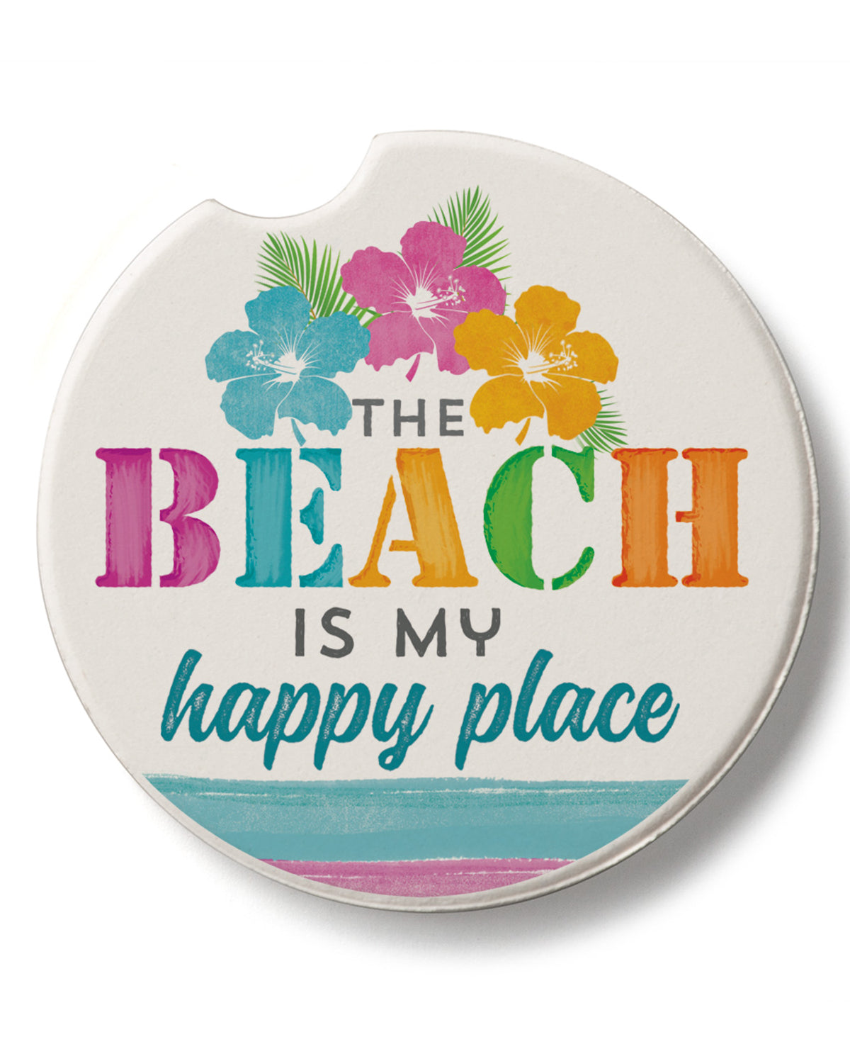 "The Beach Is My Happy Place" Car Coaster