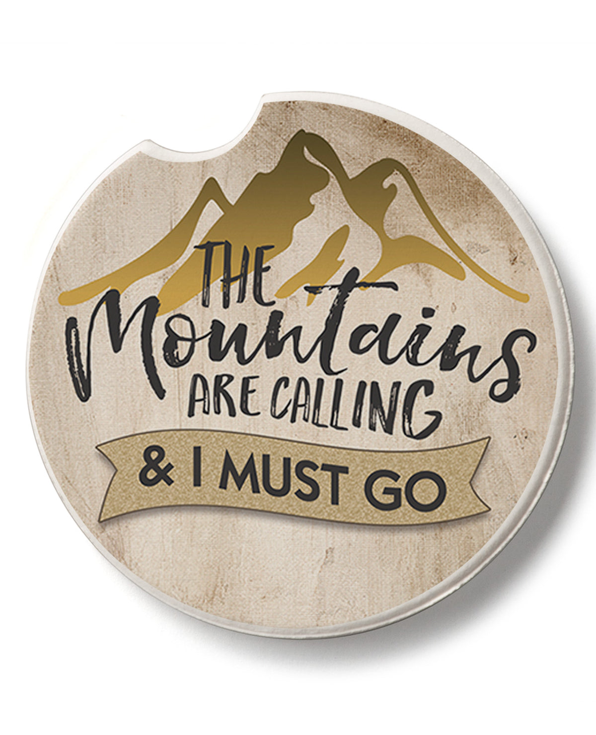 "The Mountains Are Calling" Car Coaster