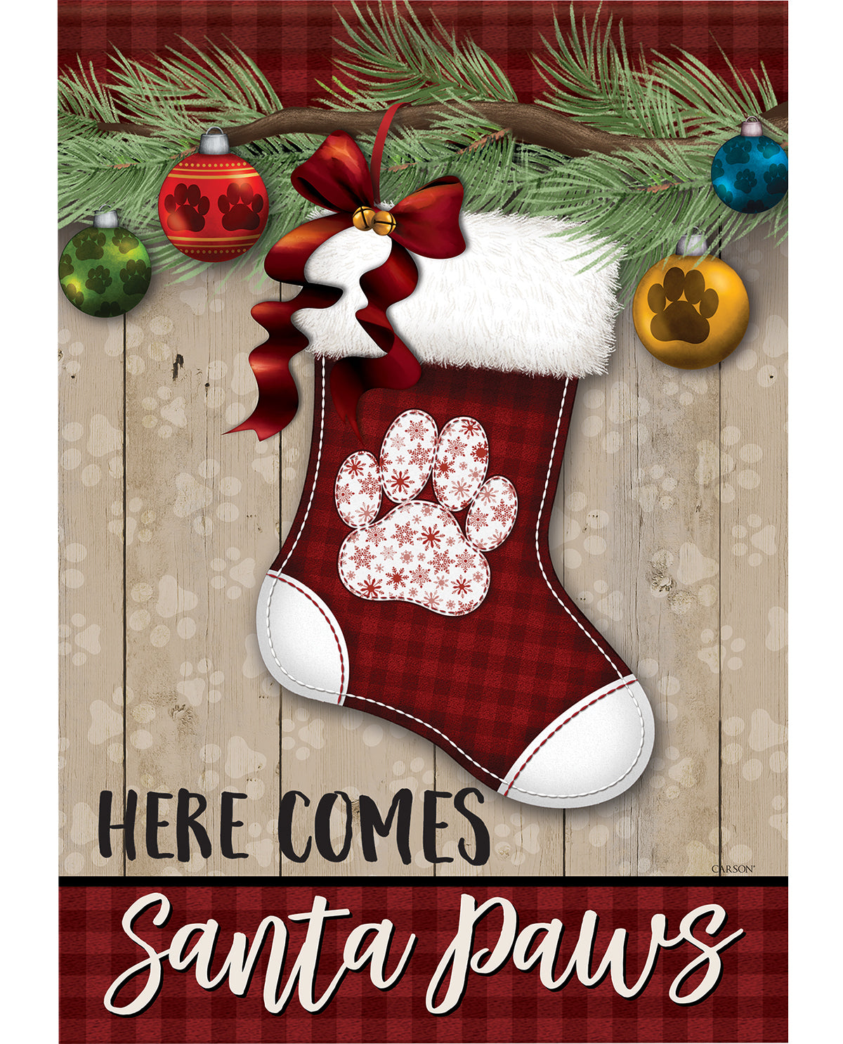 Large House Flag - Santa Paws