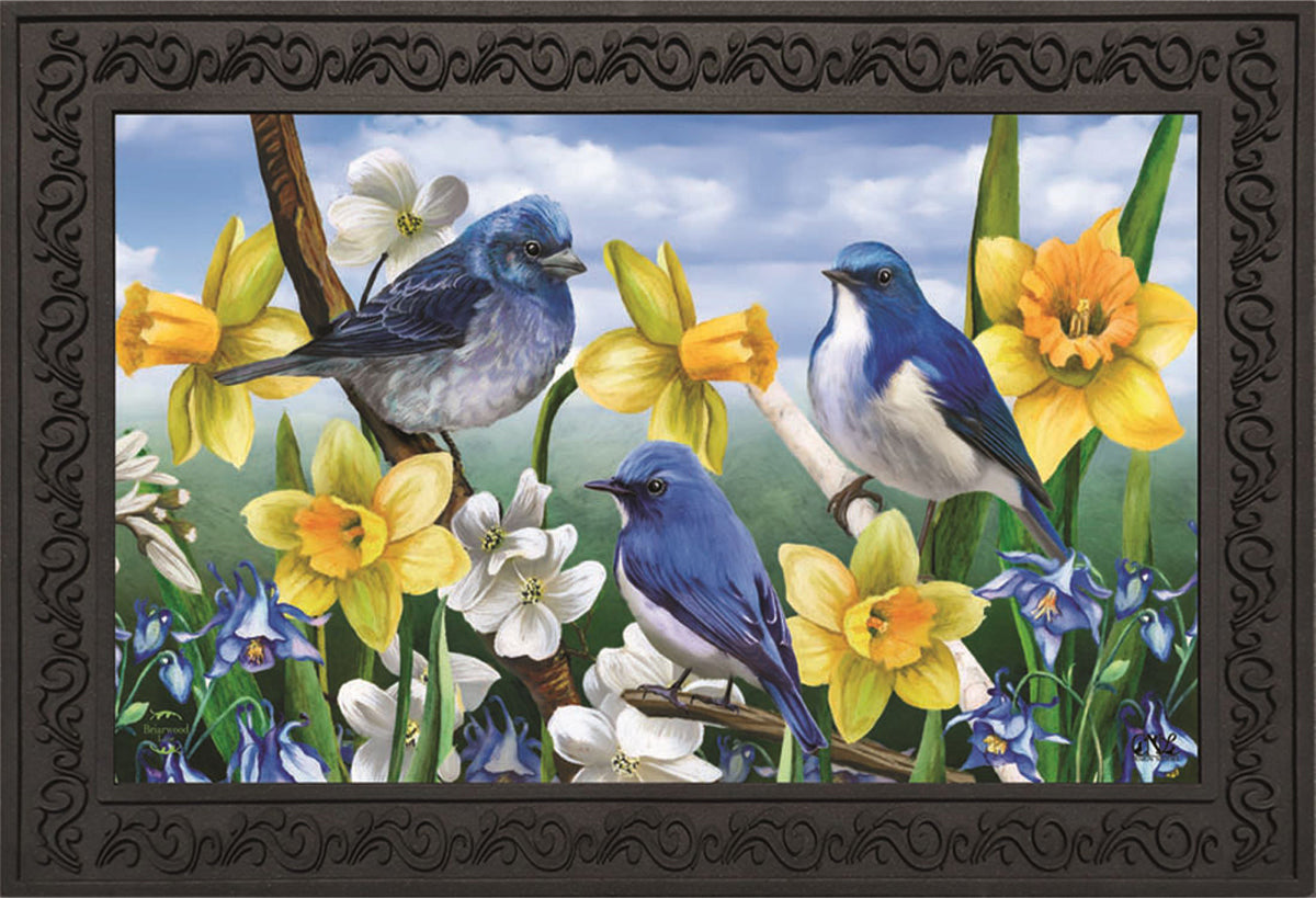 Bluebirds & Daffodils Doormat